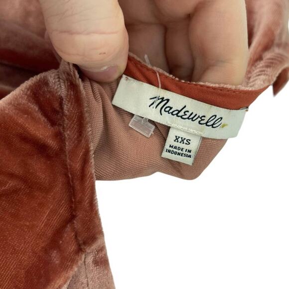 Madewell Women’s Flare Sleeve Orange Velvet Tulip-Sleeve Ruffle Top Size XXS - Picture 5 of 8